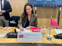 La consejera Carmen Conesa, durante su participaci&oacute;n en la Conferencia Sectorial de Turismo.&nbsp;