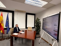El director general de Movilidad y Transportes, Jos&eacute; Antonio Verd&uacute;, durante la Comisi&oacute;n T&eacute;cnica de la sociedad Murcia Alta Velocidad