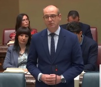 El consejero V&iacute;ctor Mar&iacute;n durante su intervenci&oacute;n en la Asamblea Regional