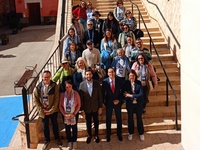 El director del Instituto de Turismo, Juan Francisco Mart&iacute;nez, y el alcalde de Ulea, V&iacute;ctor Manuel L&oacute;pez, con los gu&iacute;as.&nbsp;&nbsp;