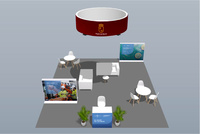 Stand dise&ntilde;ado para el Gobierno regional, a trav&eacute;s de la Fundaci&oacute;n S&eacute;neca en Transfiere 2026.