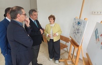 El consejero de Medio Ambiente, Universidades, Investigaci&oacute;n y Mar Menor, Juan Mar&iacute;a V&aacute;zquez, durante su visita junto con el rector de la Universidad...