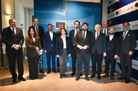 El jefe del Ejecutivo de la Regi&oacute;n de Murcia, Fernando L&oacute;pez Miras, visita en Bruselas la Agencia Europea de Defensa