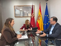 La consejera de Empresa, Empleo y Econom&iacute;a Social, Marisa L&oacute;pez Arag&oacute;n, durante la reuni&oacute;n con el presidente y la secretaria general de la Federaci&oacute;n...