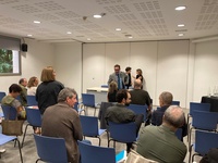 Imagen de una reuni&oacute;n en el Auditorio regional V&iacute;ctor Villegas con los programadores del Circuito profesional