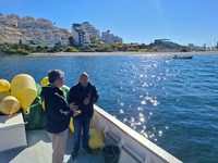 El consejero de Medio Ambiente, Universidades, Investigaci&oacute;n y Mar Menor, Juan Mar&iacute;a V&aacute;zquez, visit&oacute; esta ma&ntilde;ana las labores de balizamiento del ...