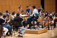 Imagen de los ensayos de la Orquesta de J&oacute;venes de la Regi&oacute;n de Murcia en el Auditorio regional V&iacute;ctor Villegas