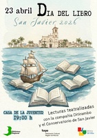 Cartel del D&iacute;a del Libro, que la Biblioteca Regional celebrar&aacute; en San Javier.