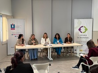 La consejera de Pol&iacute;tica Social, Familias e Igualdad, Conchita Ruiz, durante la presentaci&oacute;n del balance de mujeres atendidas en la red regional ...