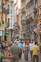 Calles repletas en Murcia.