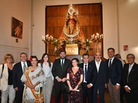 El jefe del Ejecutivo auton&oacute;mico, Fernando L&oacute;pez Miras, en el acto de entrega de la imagen de la Virgen de la Fuensanta a la Casa Regional de Murcia...
