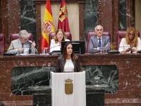 La consejera de Salud, Isabel Ayala, en su comparecencia ante la Asamblea Regional