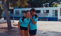 El director general de Deportes, Fran S&aacute;nchez, con la piraguista murciana de origen ucraniano, en el CAR Regi&oacute;n de Murcia.