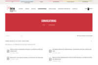 Imagen de la secci&oacute;n 'Convocatorias' de la p&aacute;gina web del Instituto de las Industrias Culturales y las Artes