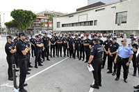 Agentes de Polic&iacute;a Local de la L promoci&oacute;n, durante la jornada de entrega de diplomas el pasado mes de julio.&nbsp;