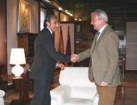 El presidente Valcárcel recibe al alcalde Beniel, Roberto García
