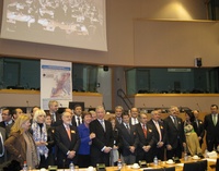 Valcárcel encabezó hoy la delegación murciana que asistió en Bruselas al acto de presentación del 'Manifiesto FERRMED'