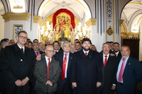 El presidente de la Comunidad asiste en Ricote a la  procesión en honor a San Sebastián