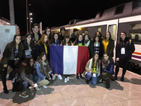 Imagen del grupo de alumnos de la Región que realiza un curso de idiomas en Montpellier