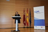 La consejera de Educación, Juventud y Deportes, Adela Martínez-Cachá, en la apertura de las Jornadas de la Función Directiva Direcmur