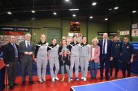 La consejera de Deportes visita al equipo Universidad Católica San Antonio de Murcia Tenis de Mesa de Cartagena, campeón de la Copa de la Reina