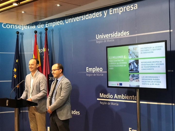 Presentación de nuevas ayudas de la Fundación Séneca para emplear a jóvenes parados