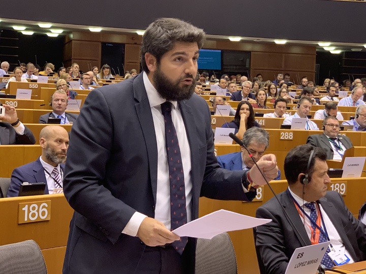 El presidente de la Comunidad, Fernando López Miras, participa en la Sesión de apertura oficial de la 17ª Semana Europea de las Regiones y las Ciudades, en el marco del Pleno del Comité Europeo de las Regiones