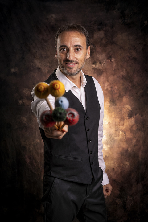 El percusionista Miguel Ángel Alemán