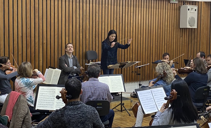 Ensayo de Joaquín Reyes con la Orquesta Sinfónica de la Región de Murcia
