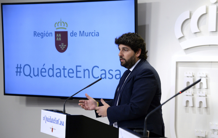 Rueda de prensa del presidente de la Comunidad, Fernando López Miras