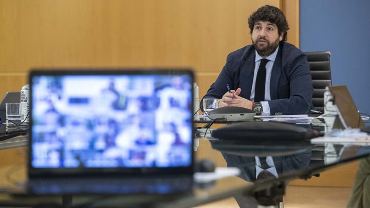 Reunión telemática con los 45 alcaldes de la Región (3)