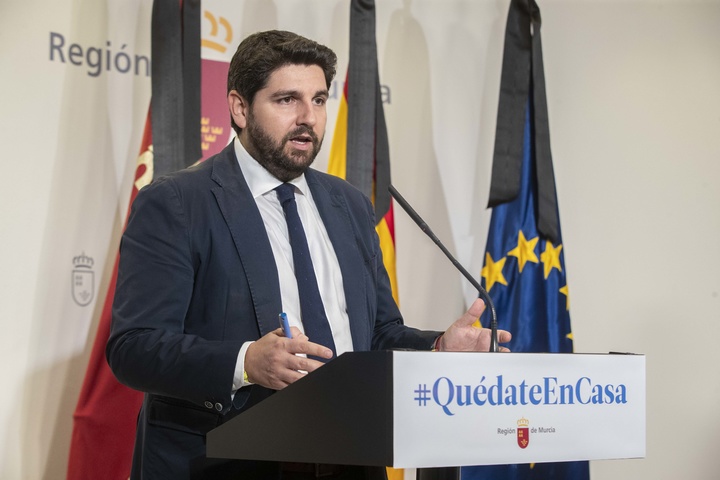 Rueda de prensa del presidente de la Región de Murcia