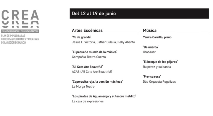 Imagen de la sexta cartelera de 'Plataforma CREA'