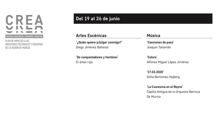 Cartelera de la 'Plataforma CREA'
