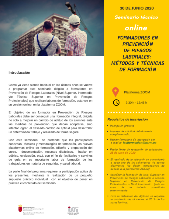 Seminario técnico "Formadores en prevención de riesgos laborales: Métodos y técnicas de formación"