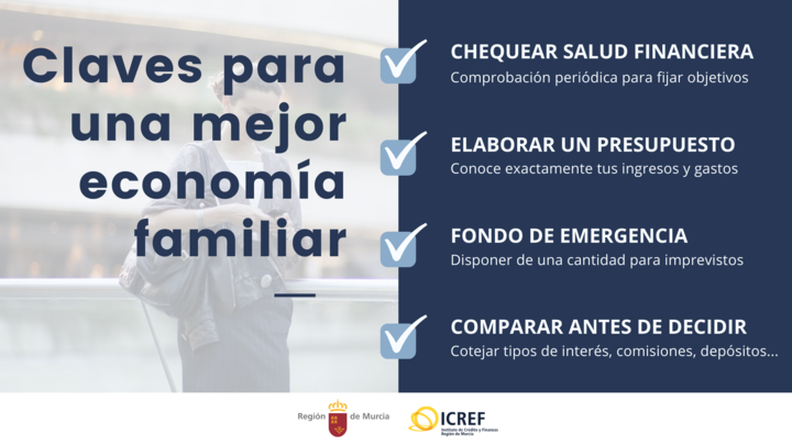 Gráfico con recomendaciones en materia de economía familiar