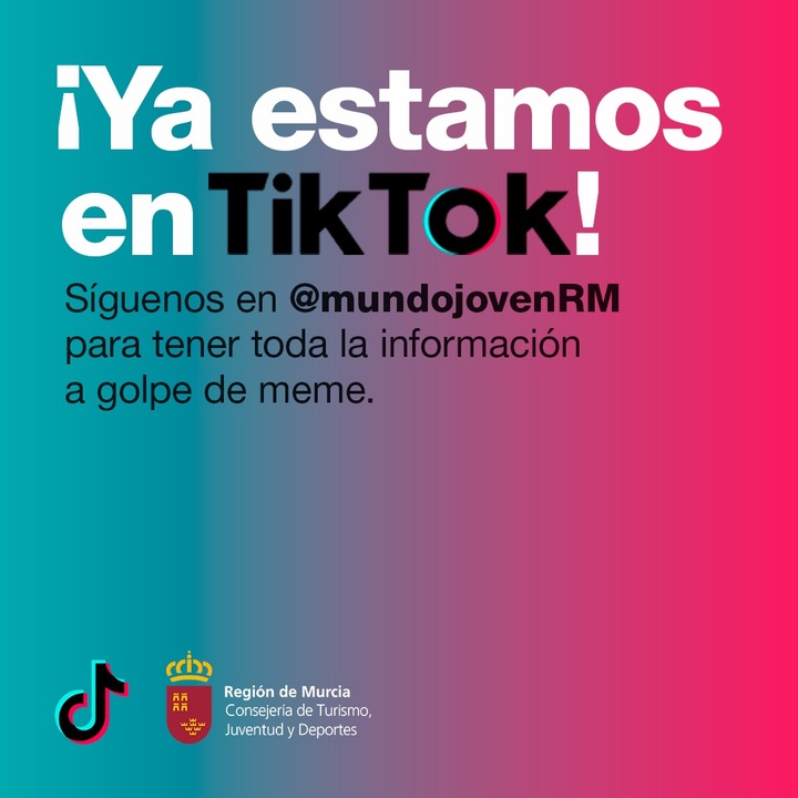 La Consejería de Turismo, Juventud y Deportes estrena perfil en la red social Tik Tok para potenciar la creatividad de los jóvenes