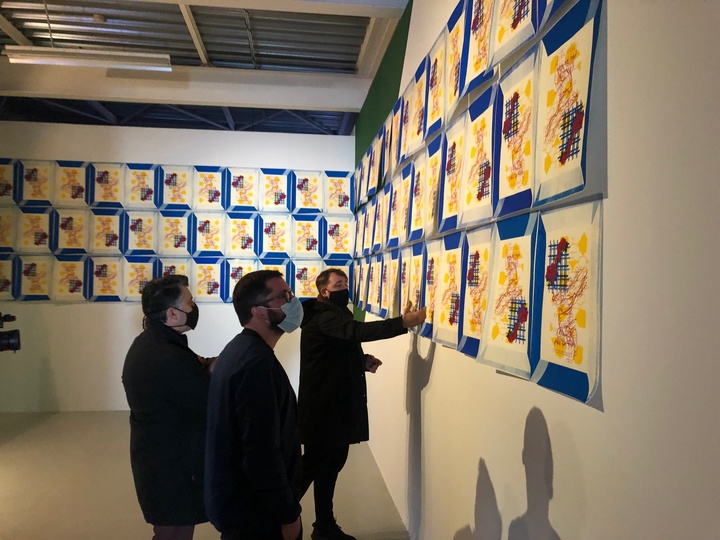 Imagen de las obras de la exposición 'Shadow Writing' creadas a partir de la investigación sobre los sistemas de irrigación en Murcia