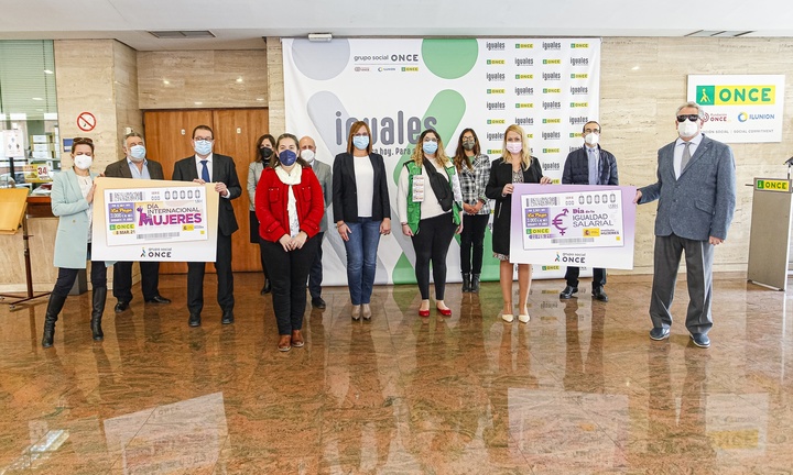 Isabel Franco participa en la presentación de los cupones de la Organización Nacional de Ciegos de España del Día de la Igualdad Salarial y del Día Internacional de las Mujeres 2021
