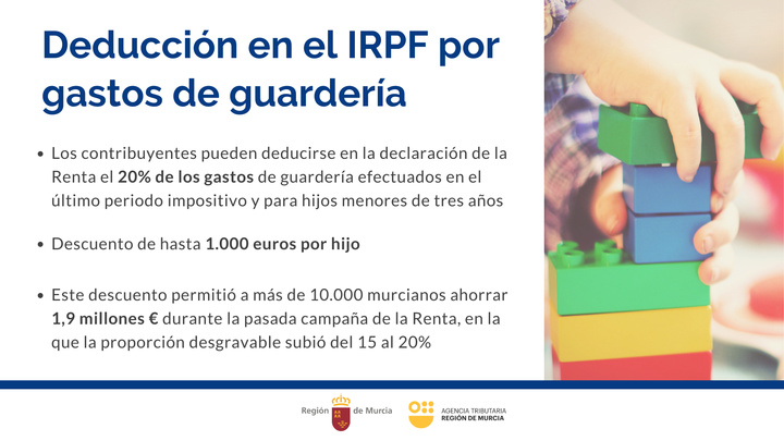 Gráfico informativo sobre la deducción autonómica por gastos de guardería