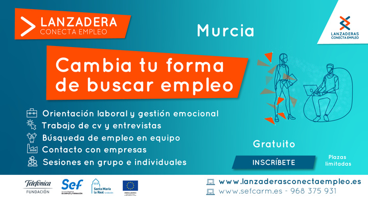 Cartel de la nueva 'Lanzadera Conecta Empleo' que se celebrará en Murcia