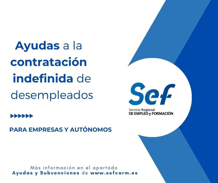 Cartel de la convocatoria de ayudas para la contratación indefinida de desempleados