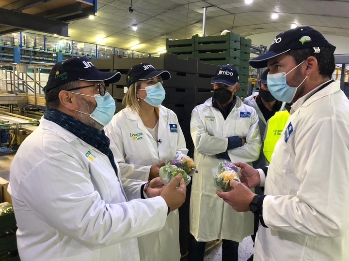 El consejero Luengo pone de relieve la apuesta de Levante Sur y Jimbo Fresh por la tecnificación y la agricultura sostenible de precisión