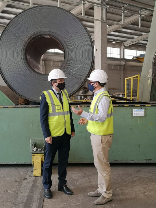 El director del Instituto de Fomento visita Noksel, empresa lorquina especializada en fabricación de tuberías helicosoldadas