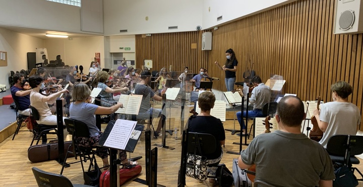 Ensayo de la Orquesta Sinfónica de la Región de Murcia.