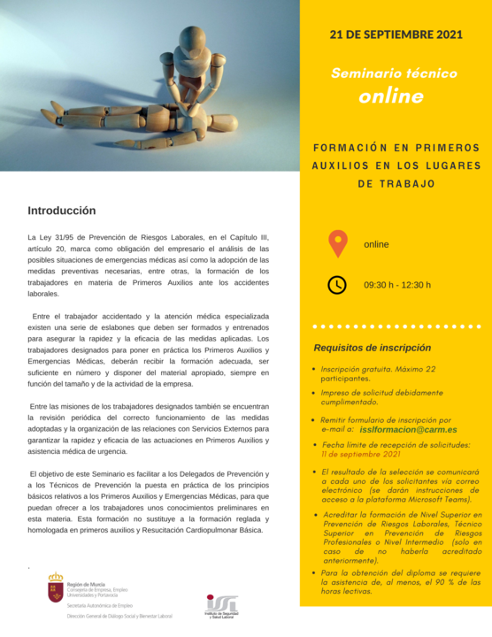 Formación en primeros auxilios en los lugares de trabajo