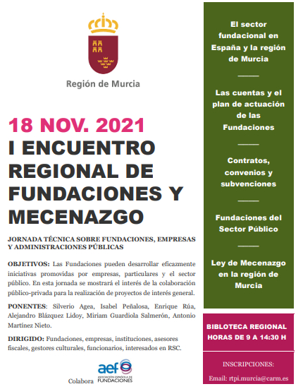 Imagen promocional del I Encuentro Regional de Fundaciones y Mecenazgo