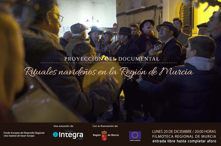 Cartel de la proyección del documental 'Rituales navideños en la Región de Murcia' en la Filmoteca de la Región de Murcia