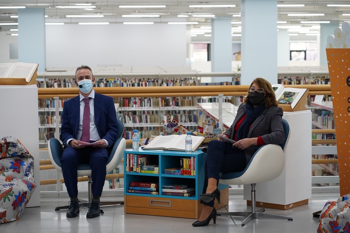 La consejera de Educación y Cultura, María Isabel Campuzano, durante la presentación del balance anual y los nuevos proyectos de la Biblioteca Regional