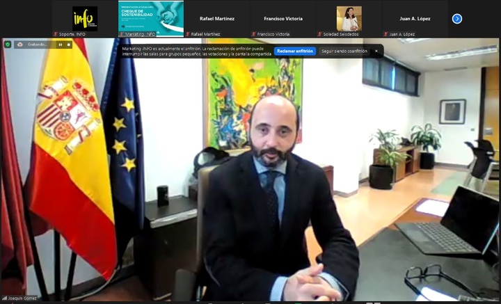 El director del Instituto de Fomento presentó el Cheque de Sostenibilidad en un seminario web